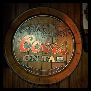Coors keg beer sign